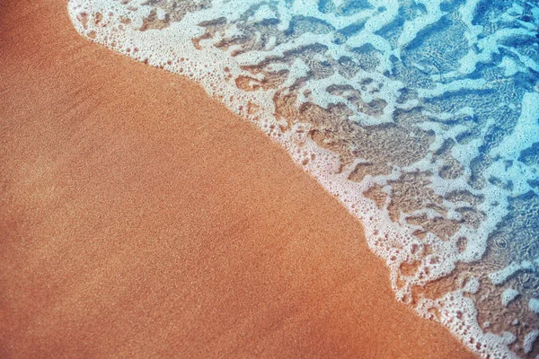 Miękka Fala Błękitnego Oceanu Piaszczystej Plaży Kontekst — Zdjęcie stockowe