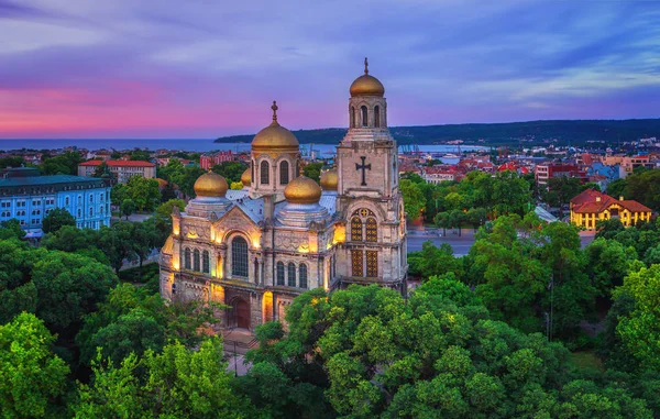 Aerial View Cathedral Assumption Varna — Stock Photo, Image