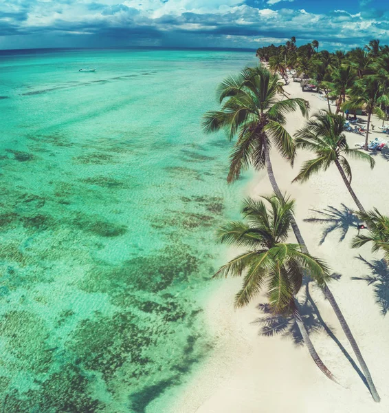 Vista Aérea Playa Isla Tropical República Dominicana — Foto de Stock