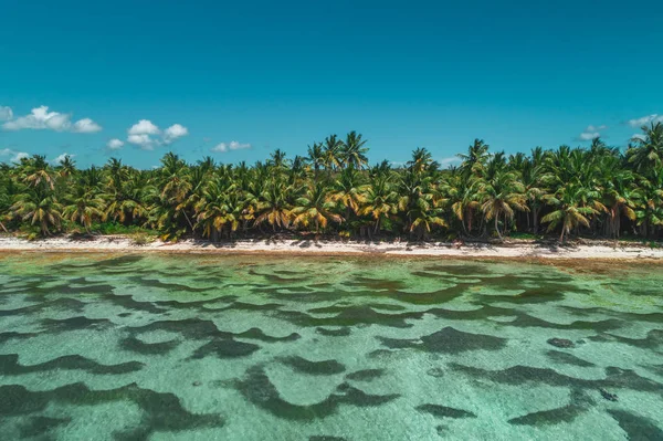 Luchtfoto Van Tropisch Eiland Strand Dominicaanse Republiek — Stockfoto