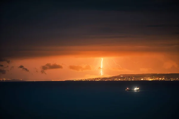 Tempesta Fulmini Sul Mar Nero — Foto Stock