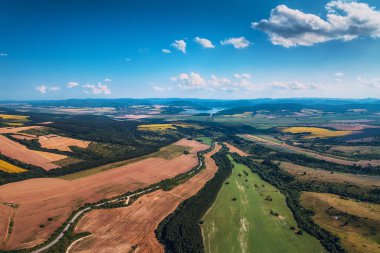 hasat alanın havadan görünümü.