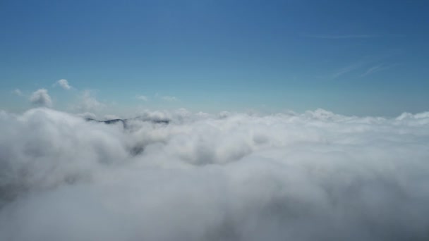 蓝天和云彩作为自然背景 空中无人机鸟瞰城市 — 图库视频影像