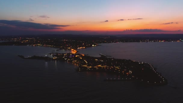 Nessebar Antiga Cidade Costa Mar Negro Bulgária Vídeo Aéreo Panorâmico — Vídeo de Stock