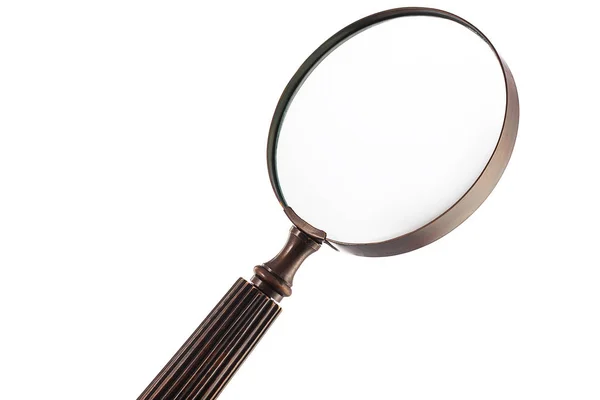 Old Magnifying Glass Isolated White Background Copy Space Your Image — Stock Photo, Image