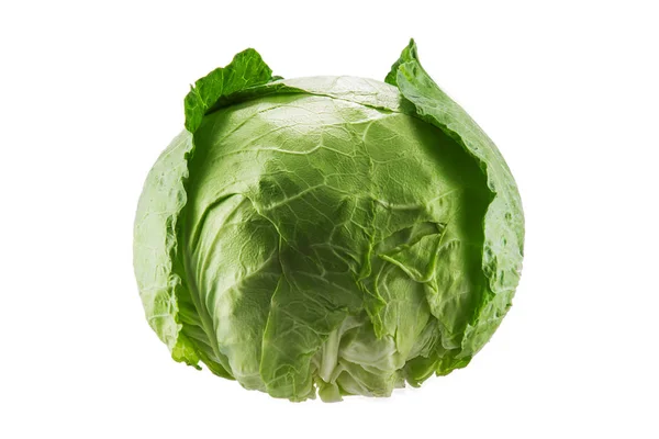 Green cabbage vegetable isolated on white background. — Stock Image Green Cabbage Vegetable Isolated White Background Stock Picture