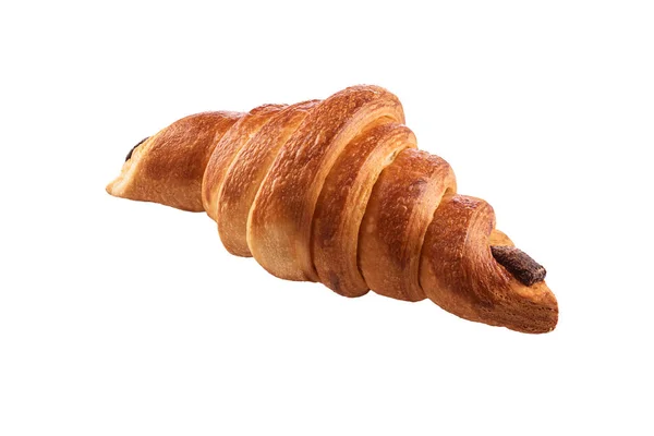 Franska Bakad Croissant Isolerad Vit Bakgrund — Stockfoto