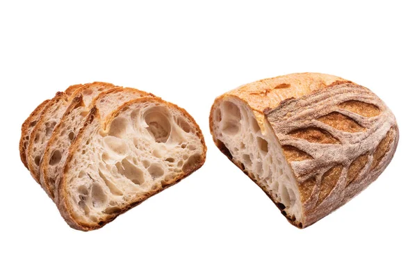 Шматочок Свіжоспеченого Хліба Білому Тлі — стокове фото