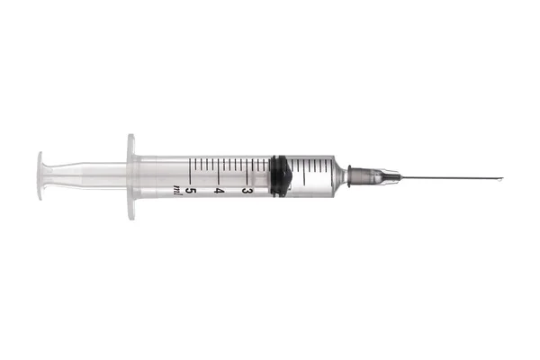 Injekční Stříkačka Detailní Izolované Bílém Pozadí — Stock fotografie