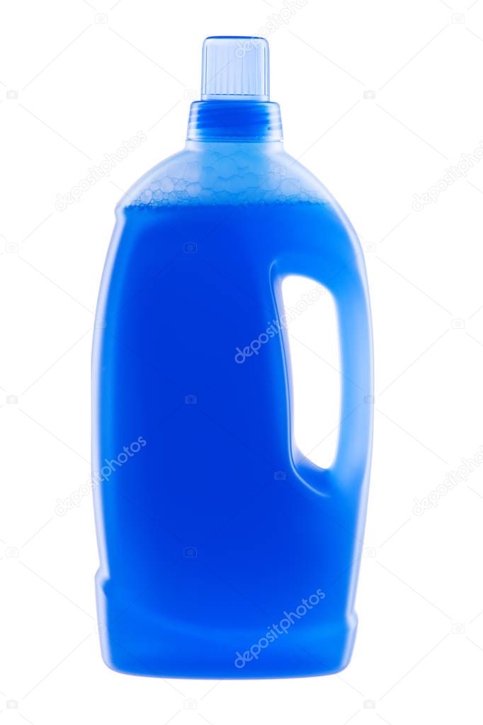 House cleaning product. Plastic bottle with detergent isolated on white background.