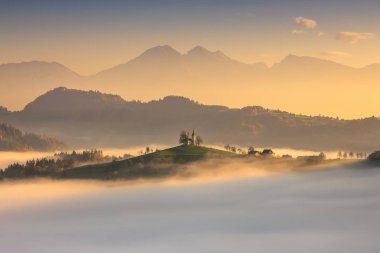 Panoramik Aziz Tomas Kilisesi, Slovenya.