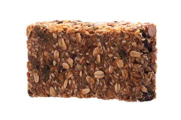 Granen Bar Zelfgemaakte Superfood Ontbijt Met Haver Vruchten Geïsoleerd Een — Stockfoto
