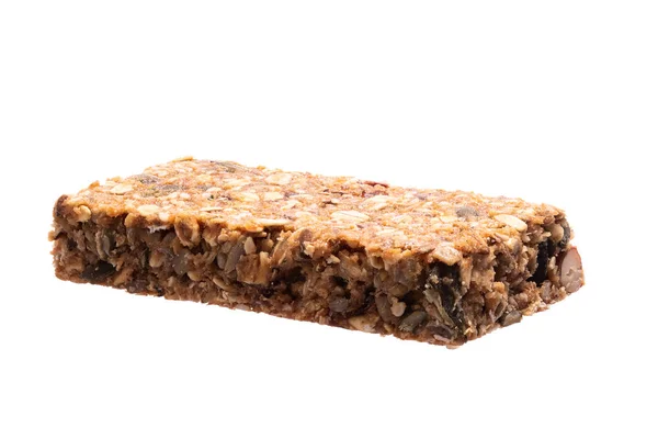 Mısır Gevreği Bar Yapımı Superfood Kahvaltı Yulaf Beyaz Bir Arka — Stok fotoğraf