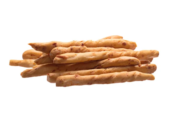 Nymalen Backas Breadsticks Med Parmesan Isolerad Vit Bakgrund — Stockfoto