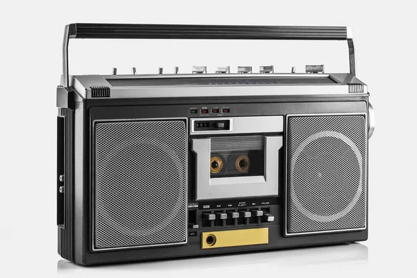 Retro Stereo Ghetto Blaster Boom Box Isolato Bianco — Foto Stock