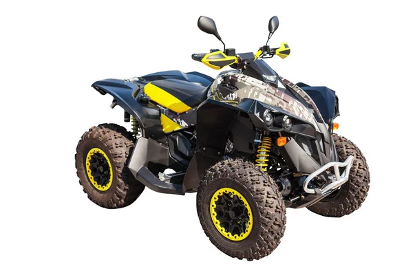 Atv Quad Bike Buggy Auto Geïsoleerd Een Witte Achtergrond Met — Stockfoto