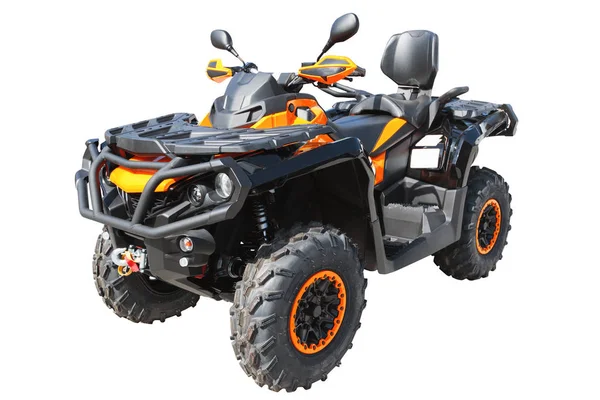 ATV quad bisiklet veya kırpma yolu ile beyaz arka plan üzerinde izole adamcağız araba