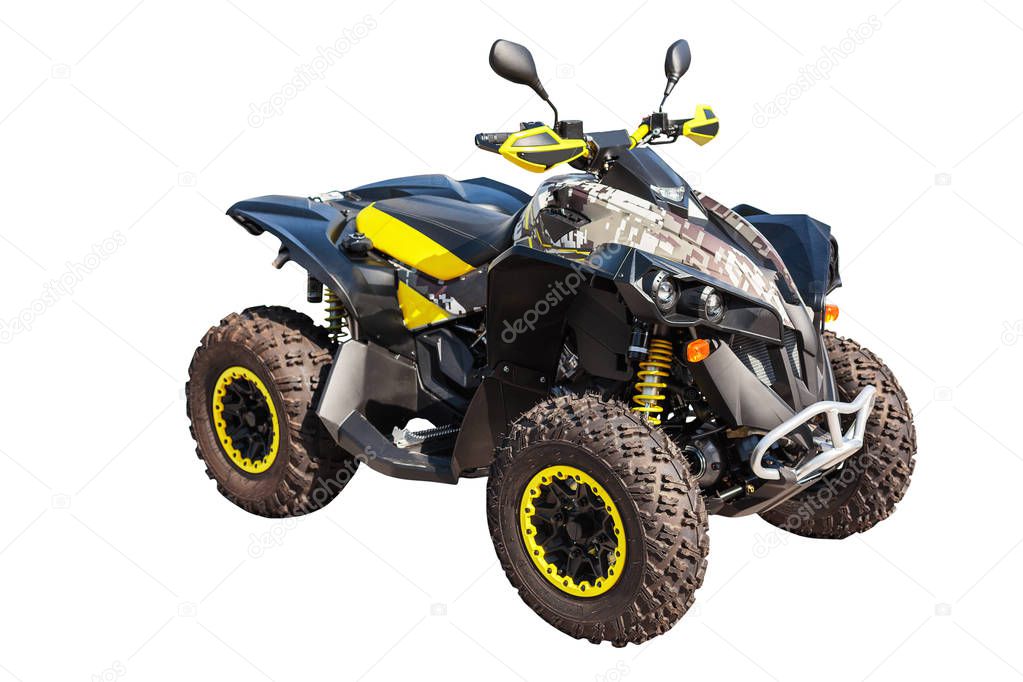 ATV quad bike or buggy car isolated on white background with clipping path.