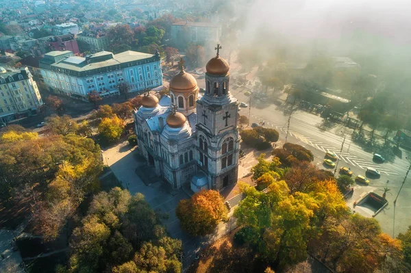 Katedralen Antagandet Varna Bulgarien Höst Antenn — Stockfoto