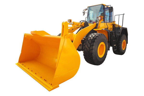 Loader excavator construction machinery isolated with