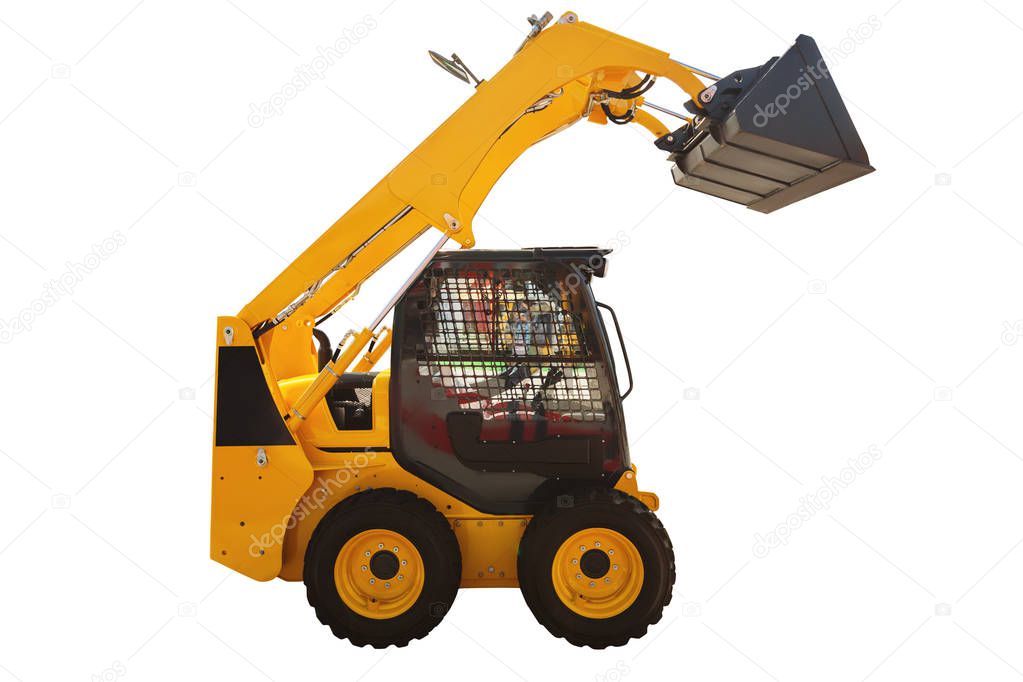 Loader excavator construction machinery isolated with