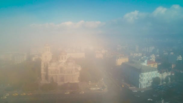 Varna Bulgária Centro Cidade Catedral Assunção Vista Aérea Drone — Vídeo de Stock