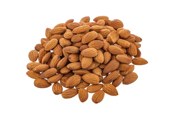Kacang Almond Diisolasi Pada Latar Belakang Putih — Stok Foto