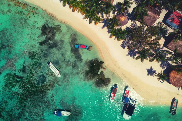 Vista Aérea Playa Isla Tropical Punta Cana Resort República Dominicana — Foto de Stock