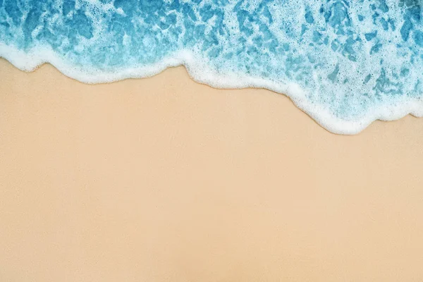 Fond Océan Bleu Doux Vague Sur Plage Sable — Photo