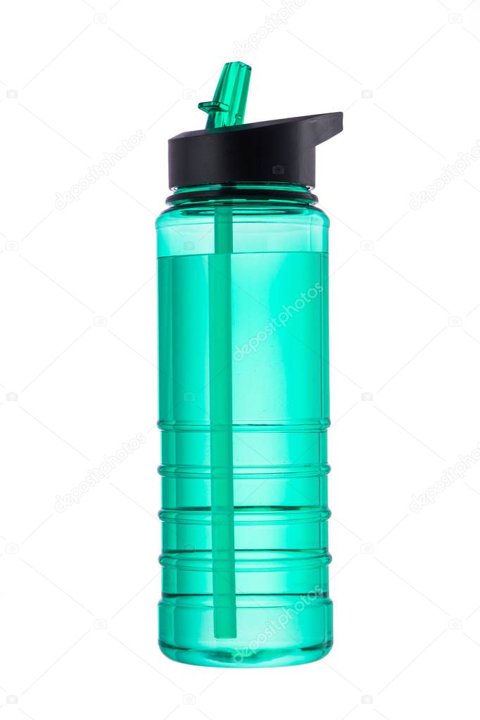 Water sport bottle isolated on white .