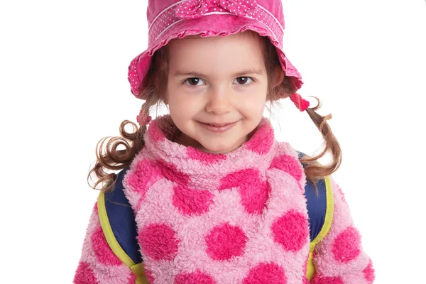 Portrait of a beautiful smiling child on a white background — Stock Photo, Image