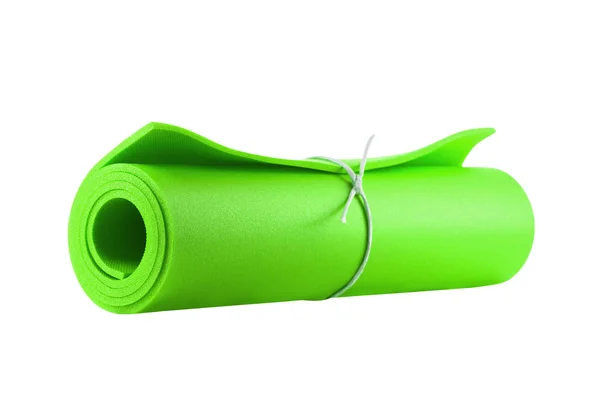 Fitness, yoga ve pilates mat beyaz izole — Stok fotoğraf