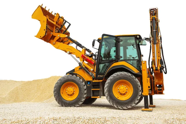 Backhoe loader or bulldozer - excavator isolated with clipping p — Stock Photo, Image