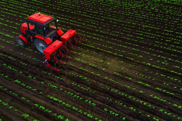 Pěstování traktoru na jaře — Stock fotografie