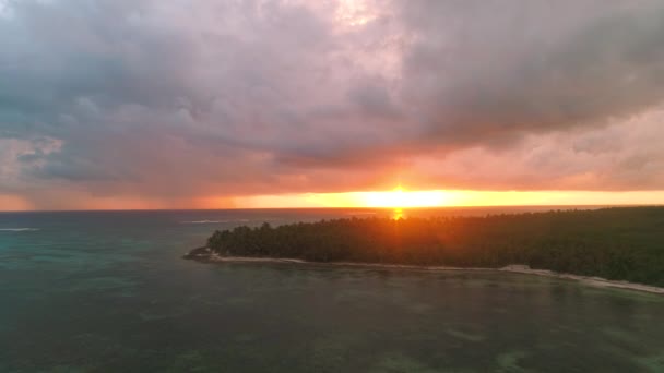 加勒比海热带异国岛屿景观 多米尼加共和国 鸟瞰图 — 图库视频影像