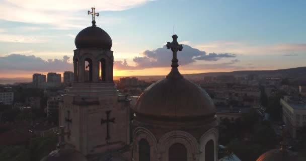 Καθεδρικός Ναός Της Κοιμήσεως Στη Βάρνα Της Βουλγαρίας Όμορφη Πρωτεύουσα — Αρχείο Βίντεο
