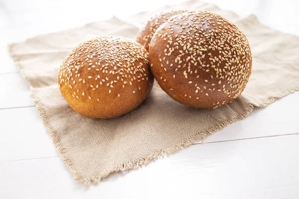 Homemade sourdough bread.Burger bun isolated on white background