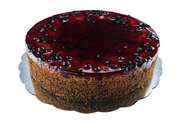 Torta con frutti a bacca, cereali chia e noci isolate — Foto Stock