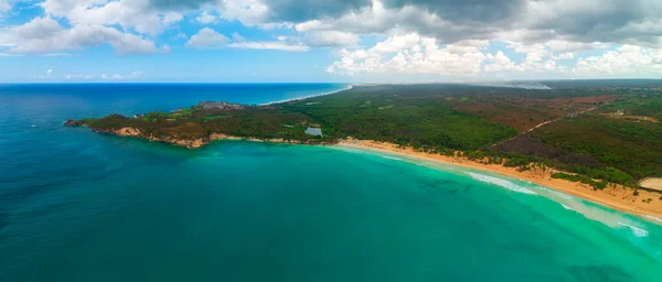 Вид Воздуха Тропический Пляж Макао Доминиканская Республика — стоковое фото