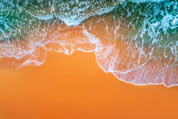 Vista Aérea Das Ondas Mar Praia Arenosa — Fotografia de Stock