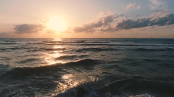 Napkelte Tenger Strand Felett Légi Felvétel — Stock videók