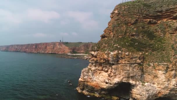 Παραλία Μπολάτα Βουλγαρίας Εξωτικός Κόλπος Κοντά Στο Ακρωτήριο Kaliakra Και — Αρχείο Βίντεο