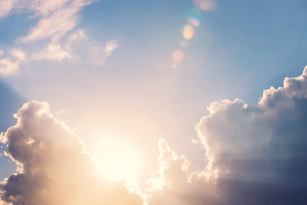 Paisaje Nublado Cielo Azul Dramático Toma Del Amanecer —  Fotos de Stock