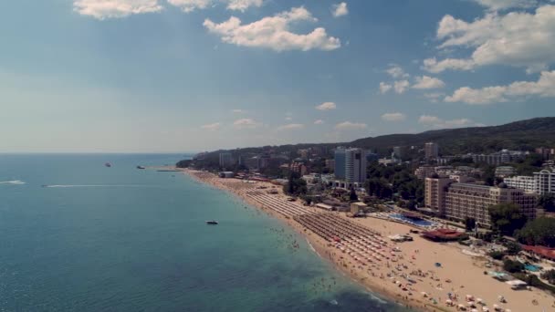 Bulgaristan Varna Kenti Yakınlarındaki Golden Sands Sahil Beldesi Zlatni Piasaci — Stok video