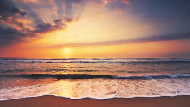 Moře Východ Slunce Nad Tropické Exotické Pobřeží Pláže — Stock video