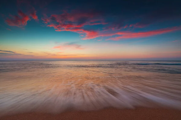 Beau Paysage Nuageux Sur Mer Coup Soleil Levant — Photo