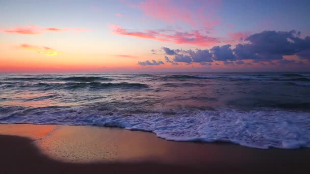 Scenic Ocean Beach Alba Onde Marine Sabbia — Video Stock