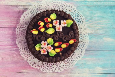 Pasta renk arka plan üzerinde