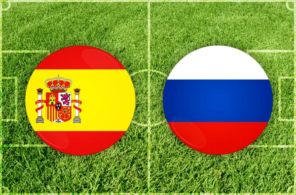 Spain vs Russia football match — Stock Photo, Image