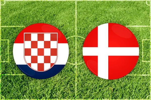 Fußballspiel Kroatien gegen Dänemark — Stockfoto